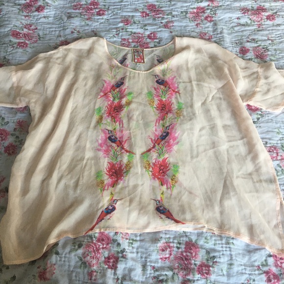 Johnny Was hummingbird blouse size large - Picture 2 of 4
